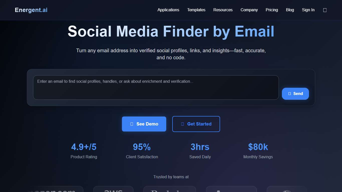 Social Media Finder by Email | Energent.ai